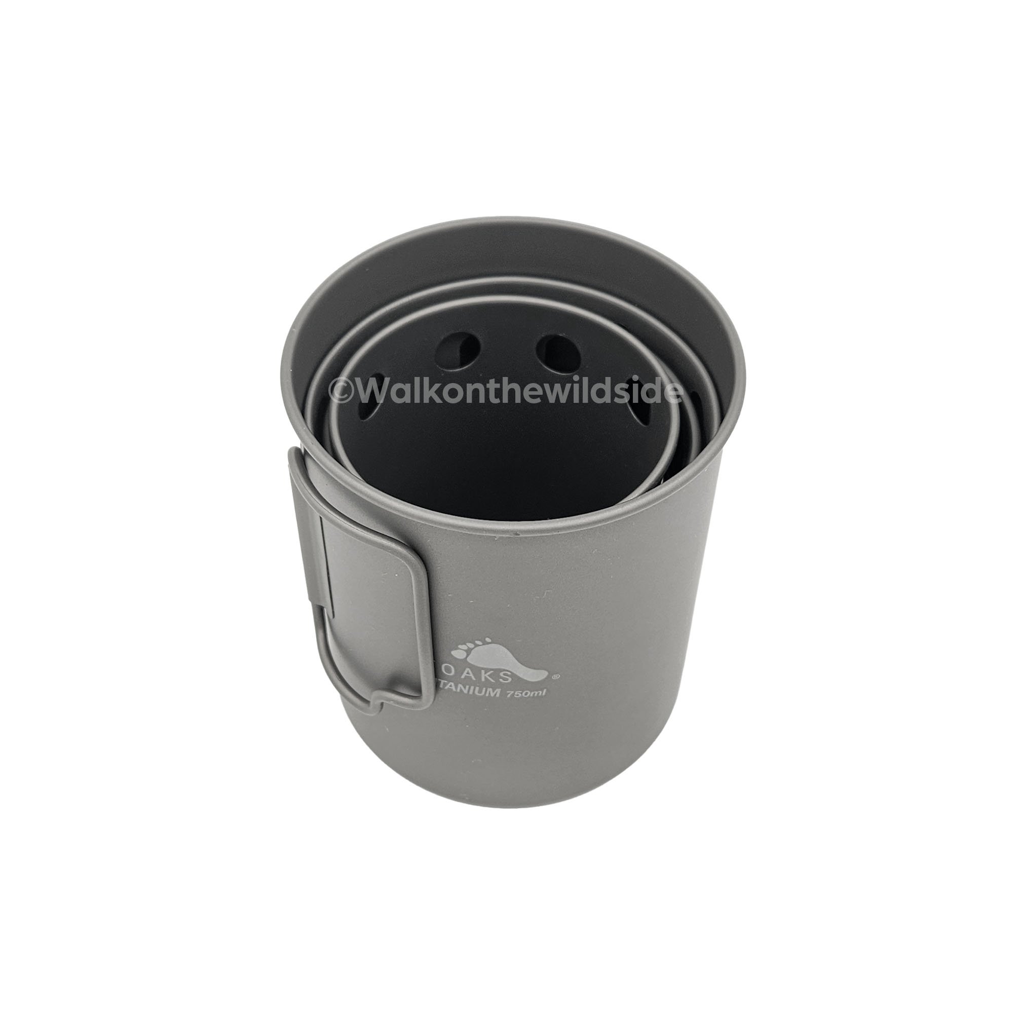 Toaks Pot 750 mit STV12 Wood Burning Stove Small darin